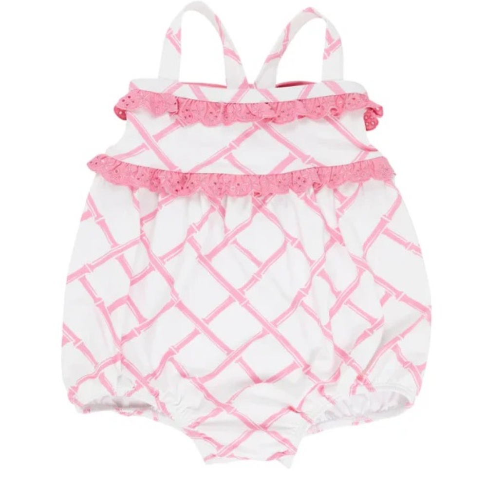 TBBC St. Bart’s Bubble Swimsuits- Bamboo Proverbs with Hampton’s Hot Pink